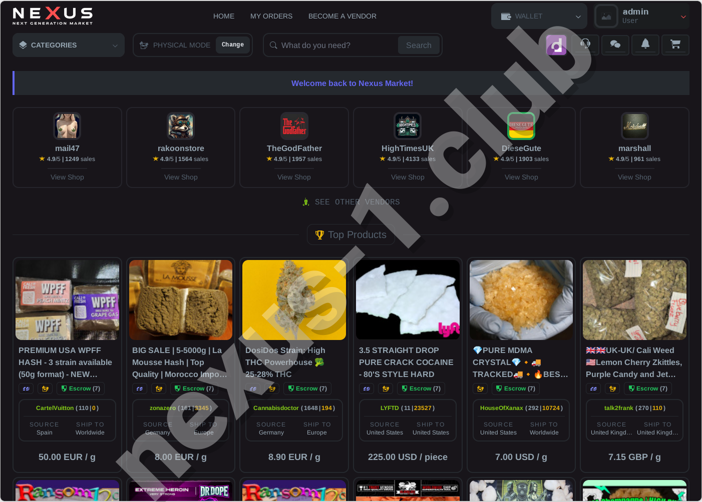 Nexus Darknet Market Homepage - Nexus Mirrors 2026